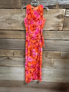 Spenser Jeremy Tropical Dress, orange/pink size 4